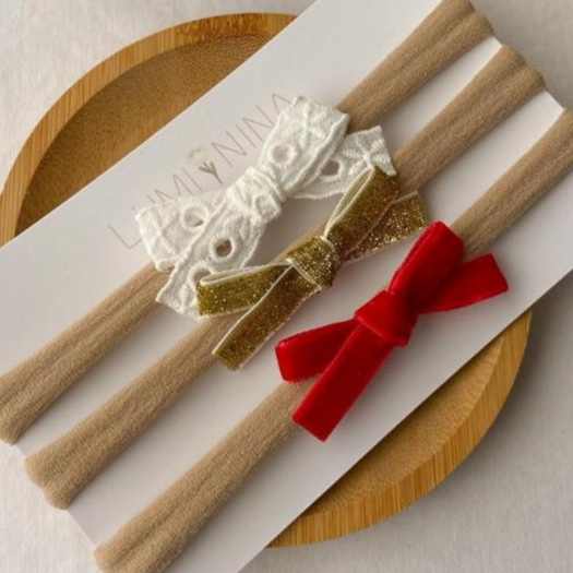 Kit 3 Laços de Cabelo Bebê Infantil Delicados Minimalistas Fácil de Combinar em Oferta na Shopee