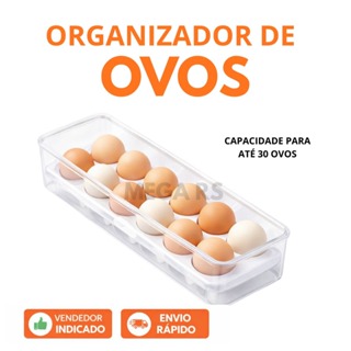 Porta Ovos Geladeira Organizador De Cozinha Acrílico Suporte Com Alça Para Ovo De Galinha Resistente em Oferta na Shopee