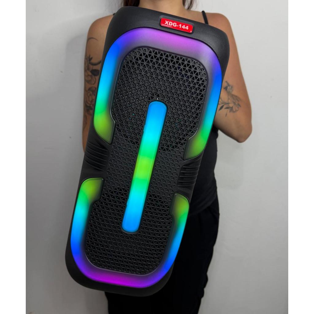 caixa de som gigante amplificada 5000w 60cm pmpo led gb bluetooth radio usb em Oferta na Shopee