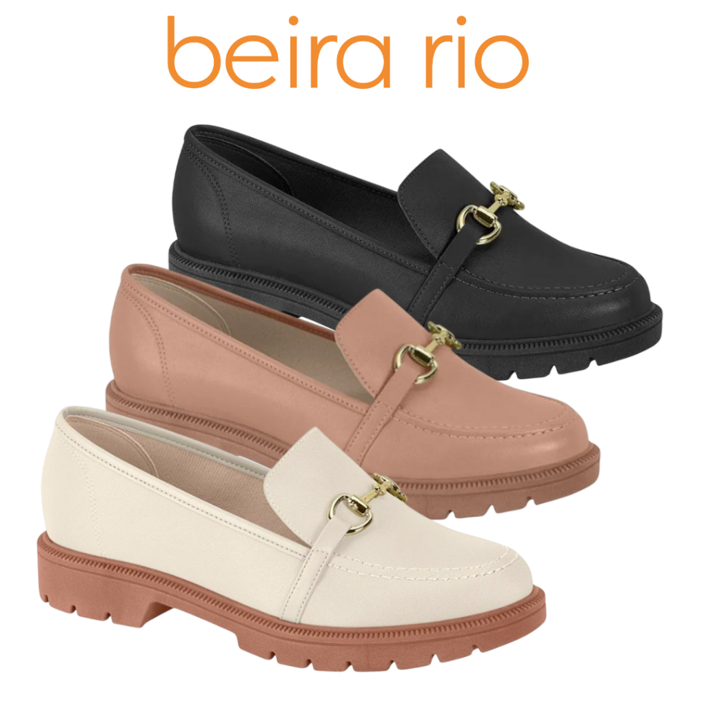 Sapato Beira Rio Feminino Mocassim Conforto Solado Tratorado em Oferta na Shopee