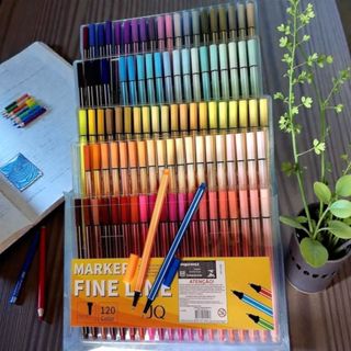 Kit com 60/80/120 Canetas Coloridas Amarela Fine Line Ponta Fina 0.4 mm em Oferta na Shopee