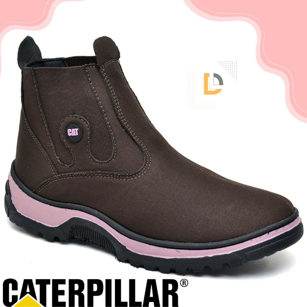 Coturno Cano Médio Bota CAT Botinha Feminina  Calce Facil