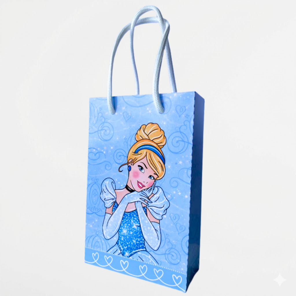 Sacolinha Cinderela Personalizada para Montar | Lembrancinha Festa Infantil com Nome e Idade | Kit 10 20 30