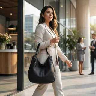 Bolsa Feminina laytonvivian Grande Espaçosa  de Ombro Hobo Elegante Moda de Luxo Atual Tendência Para Trabalho Dia a Dia em Oferta na Shopee