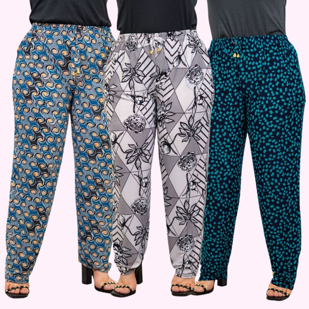 Kit Com 3 Calça Feminina Confortável Malha Liganete Pantalona em Oferta na Shopee