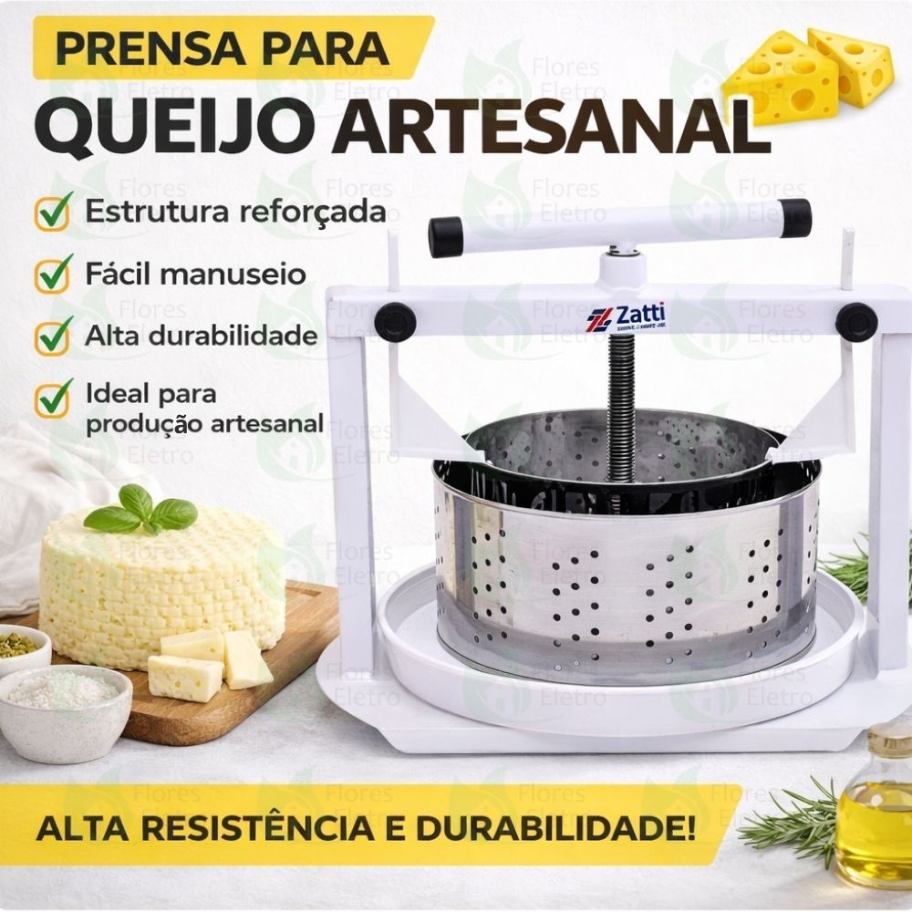 Prensa Para Queijos 2 Formas 500g E 1kg Inox Zatti