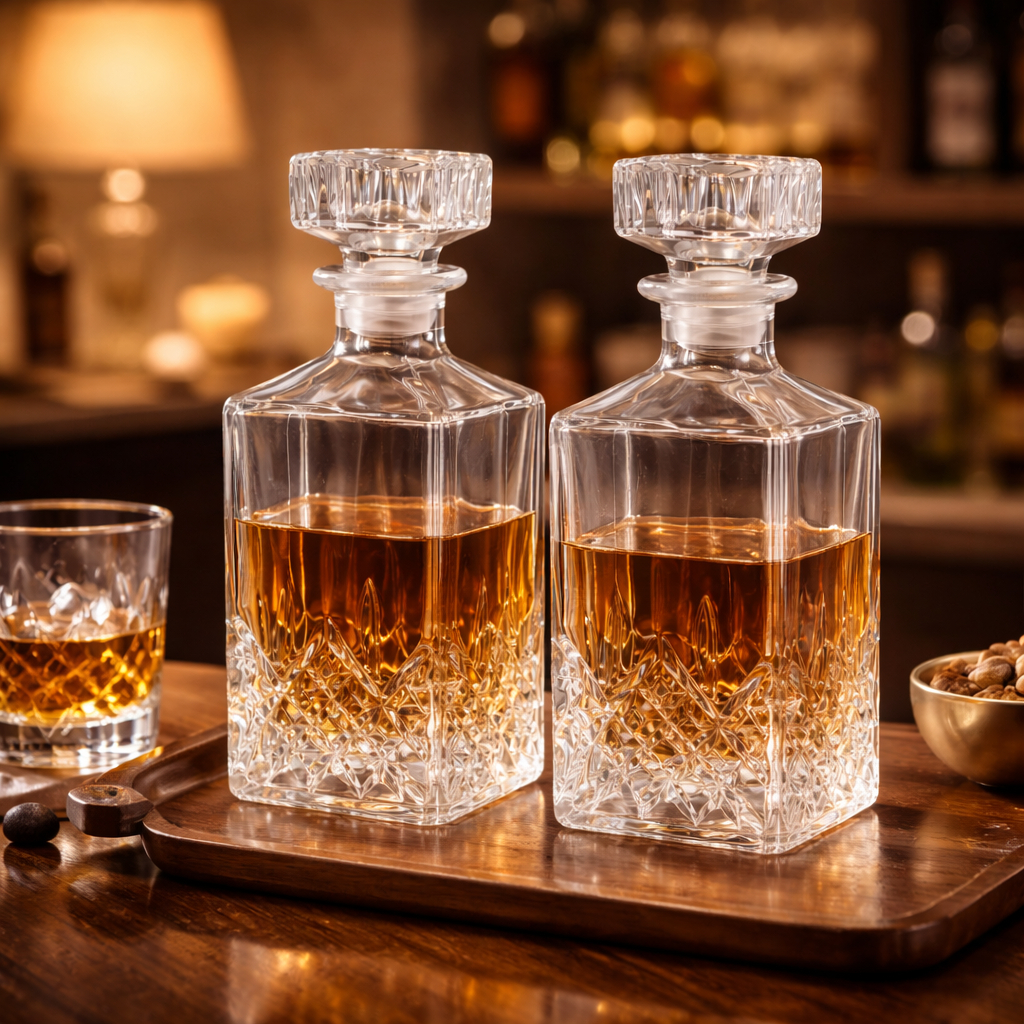 2 Licoreira Vidro Retro Garrafa Whisky Bar Bistro Luxo Licor