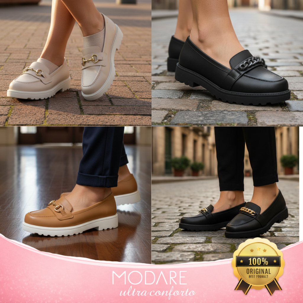 Sapato Mocassim Mule Sapatilha Feminina Oxford Tratorado Modare Confortável Original