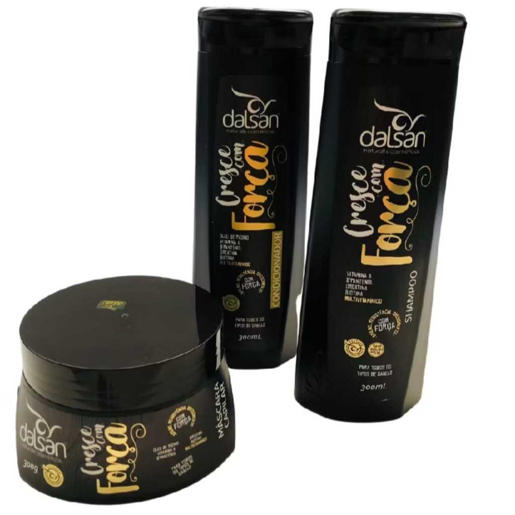 shampoo+condicionador+mascara cresce com força 300ml da dalsan