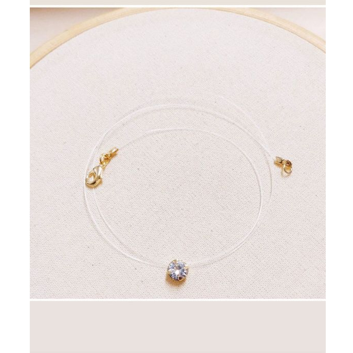 Gargantilha Fio de Nylon Ponto de Luz, Olho Grego, Coração  - Semijoia Folheada a Ouro 18k