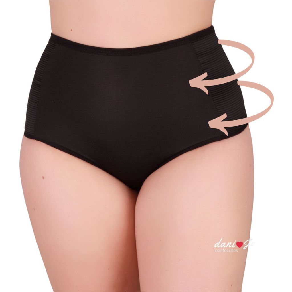 Kit 3 Calcinha Cinta Modeladora Compressão Reforçada Cós Alto Tanga Afina Cintura Diminui Barriga em Oferta na Shopee