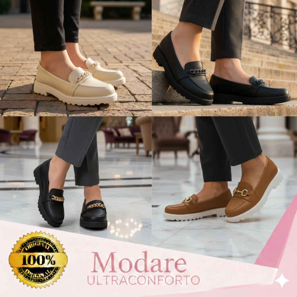 Sapato Mocassim Modare  Social Ultraconfort Oxford Loafer  Tratorado  Trabalho Original