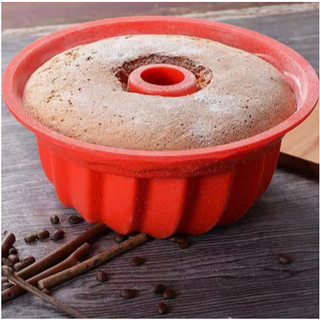 Assadeira Forma Silicone Para Bolo Torta Gelada Pudim Gelatina Torta Geladeira Forno Airfryer 22cm