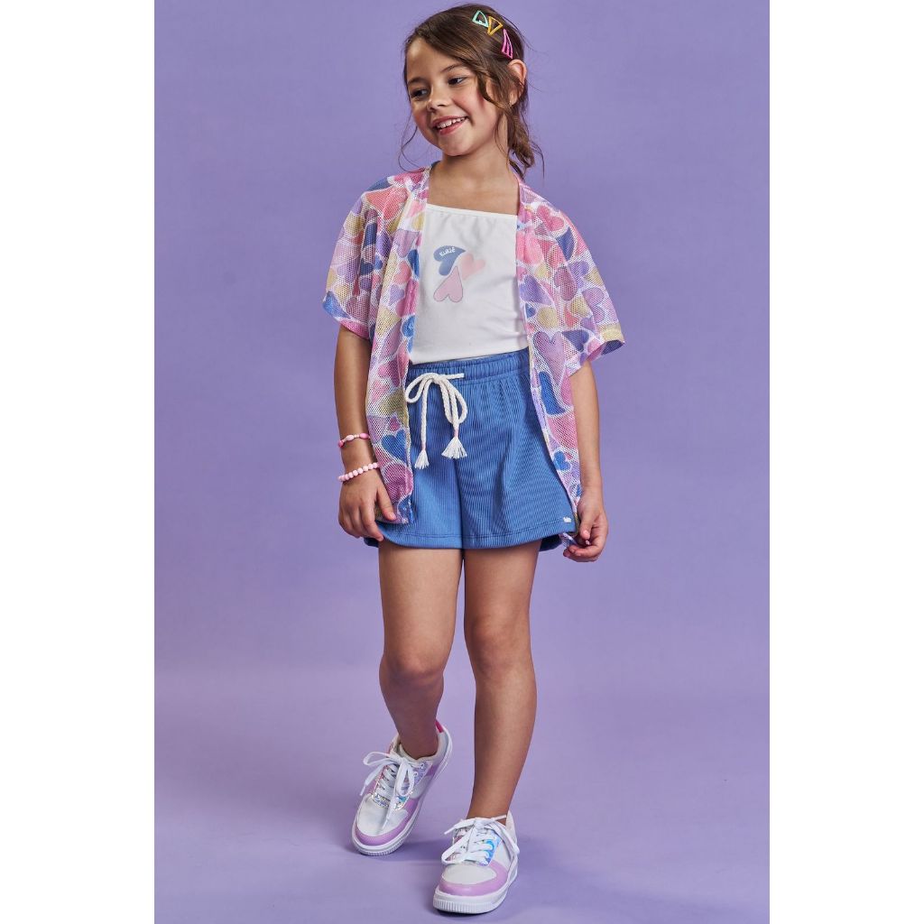 KUKIE CONJUNTO BLUSA ALÇA E SHORT/KIMONO MC OFF WHITE