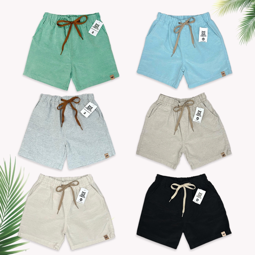 Short Linho Infantil Juvenil Meninos Bermuda Mauricinho Premium 02 ao 16 em Oferta na Shopee