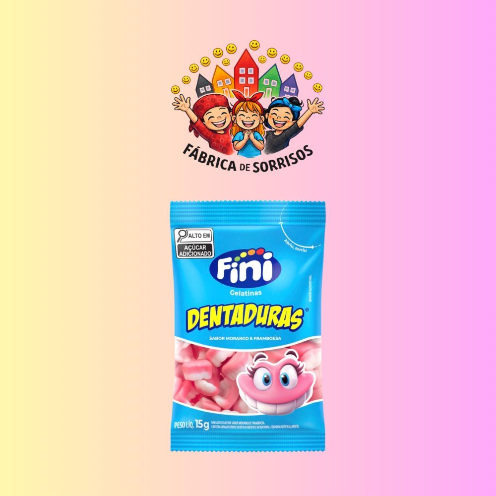 MINI FINI DENTADURAS 25 UNIDADES - MORANGO - COMPLETAMENTE VICIANTE em Oferta na Shopee