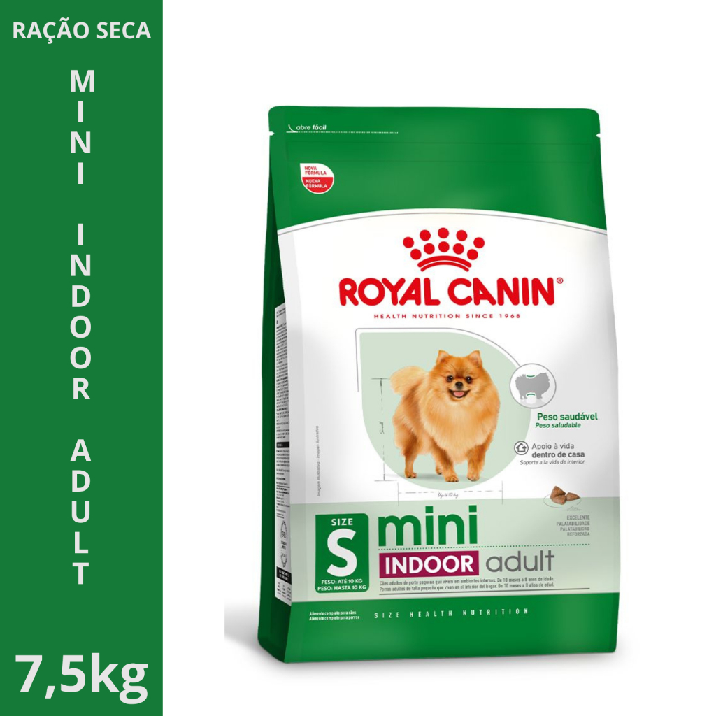 Ração Royal Canin Mini Indoor Adult Cães Pequenos 7,5kg