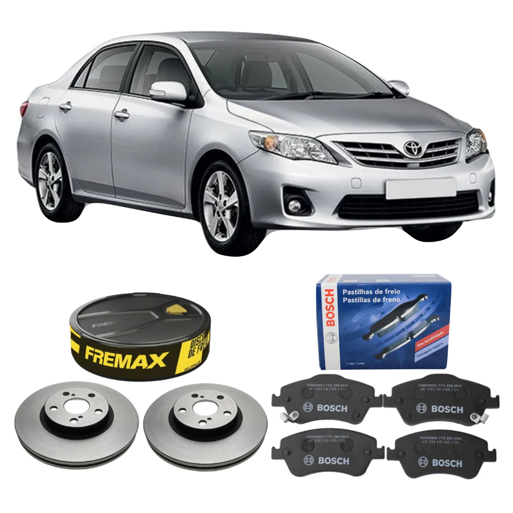 Kit Disco Fremax + Pastilha De Freio Dianteira Frasle Corolla 1.8 2.0 2009 A 2014
