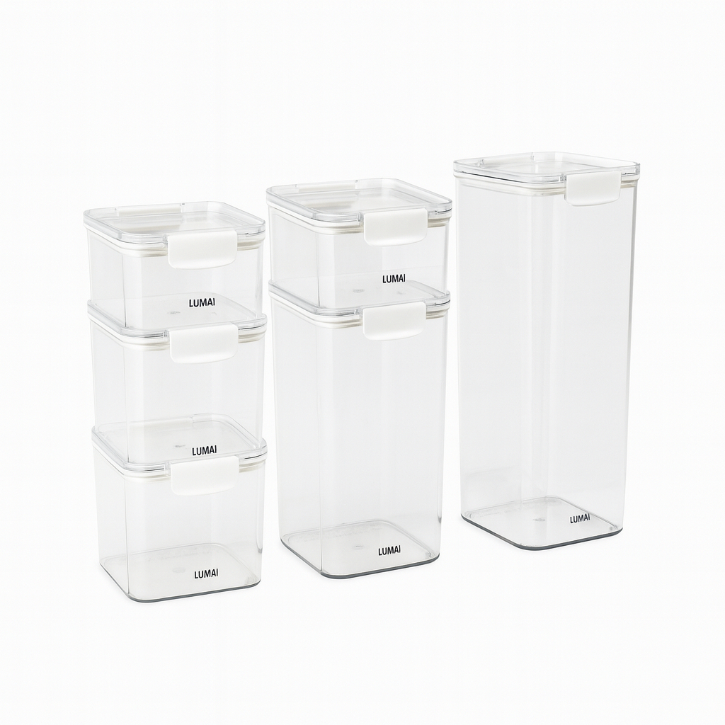 Lumai Kit 6 Potes Herméticos Vedação Forte Empilháveis Freezer Geladeira Livre BPA Alimentos · foto 2