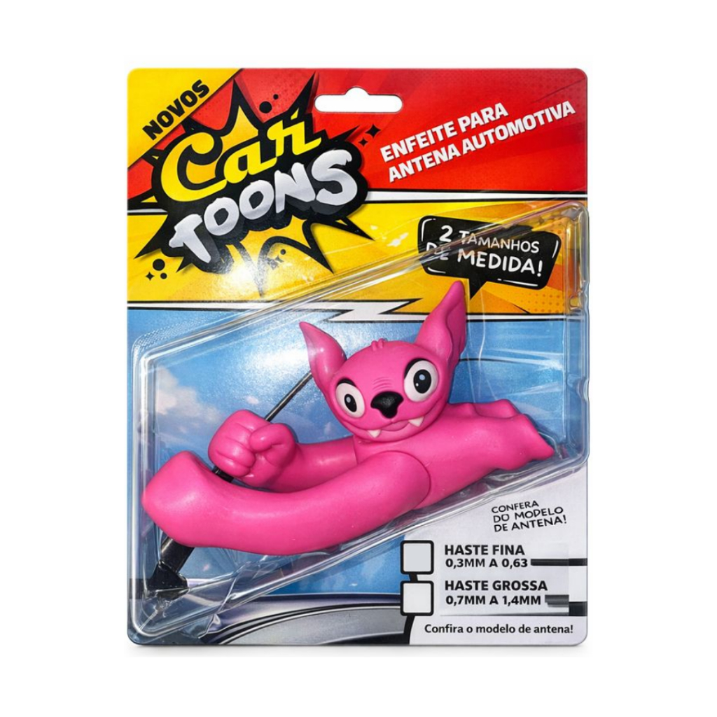 Enfeite Antena Teto Haste Grossa Rato Voador Rosa Automotiva Decorativa Carro Brinquedo Cartoons