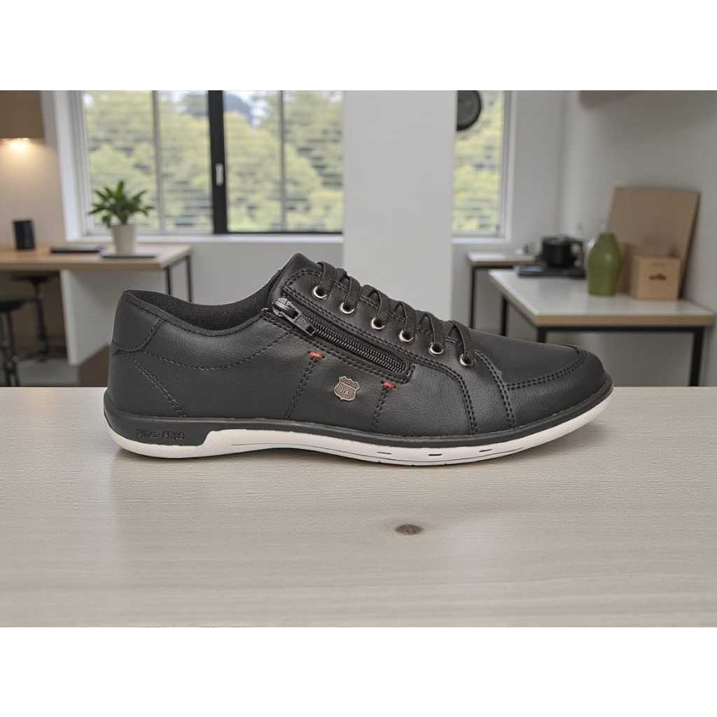 Sapatênis Masculino Casual Ortopedico com Ziper Confort Anti Stress Calce Fácil