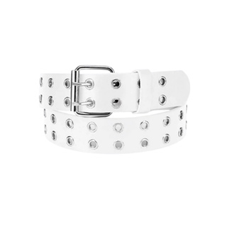 CINTO BRANCO BELT WHITE ilhós duplo punk rock em Oferta na Shopee