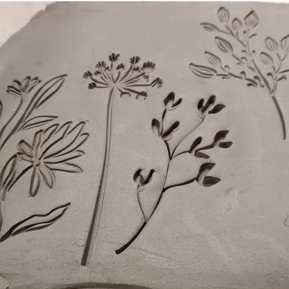 Kit de 4 Carimbos para Argila e Cerâmica – Flores em Oferta na Shopee