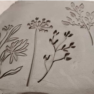 Kit de 4 Carimbos para Argila e Cerâmica – Flores em Oferta na Shopee