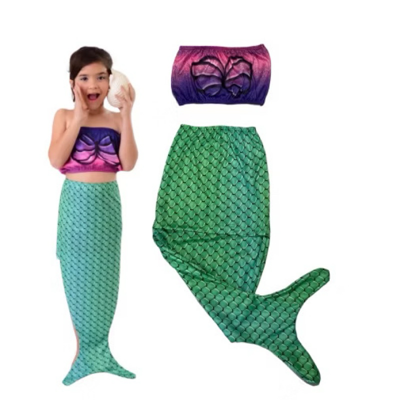Fantasia Infantil Pequena Sereia Saia Princesa