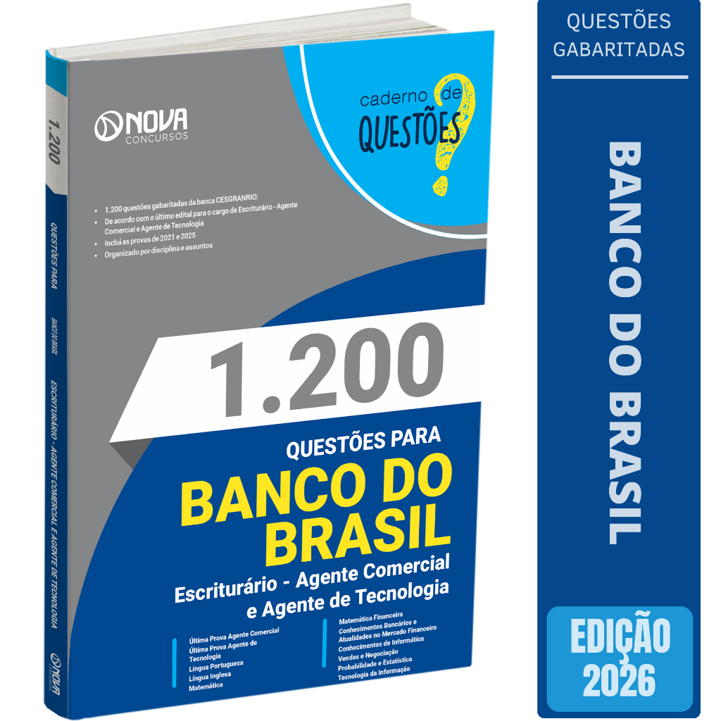 Imagem Apostila Caderno de Testes Banco do Brasil - Gabaritadas