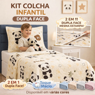 Kit Colcha Infantil Solteiro Menino Dupla Face Matelado 2 Peças Bouti 1,60x2,40 em Oferta na Shopee