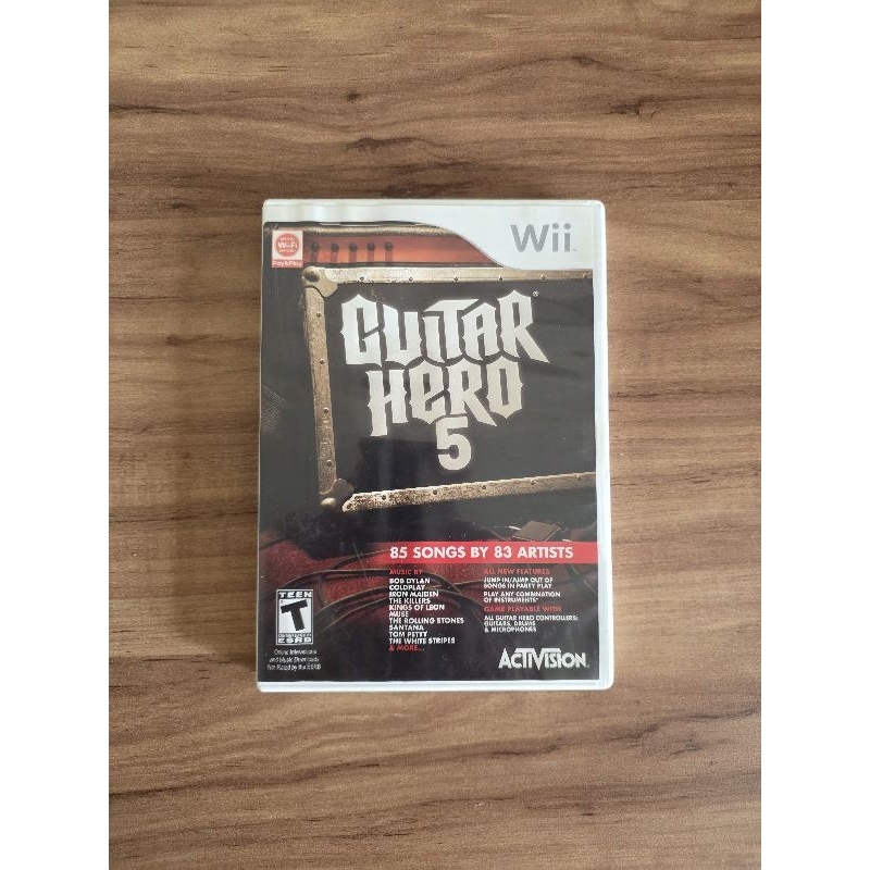 Jogo Guitar Hero 5 - Nintendo Wii (Original c/ Manual) - 85 Músicas
