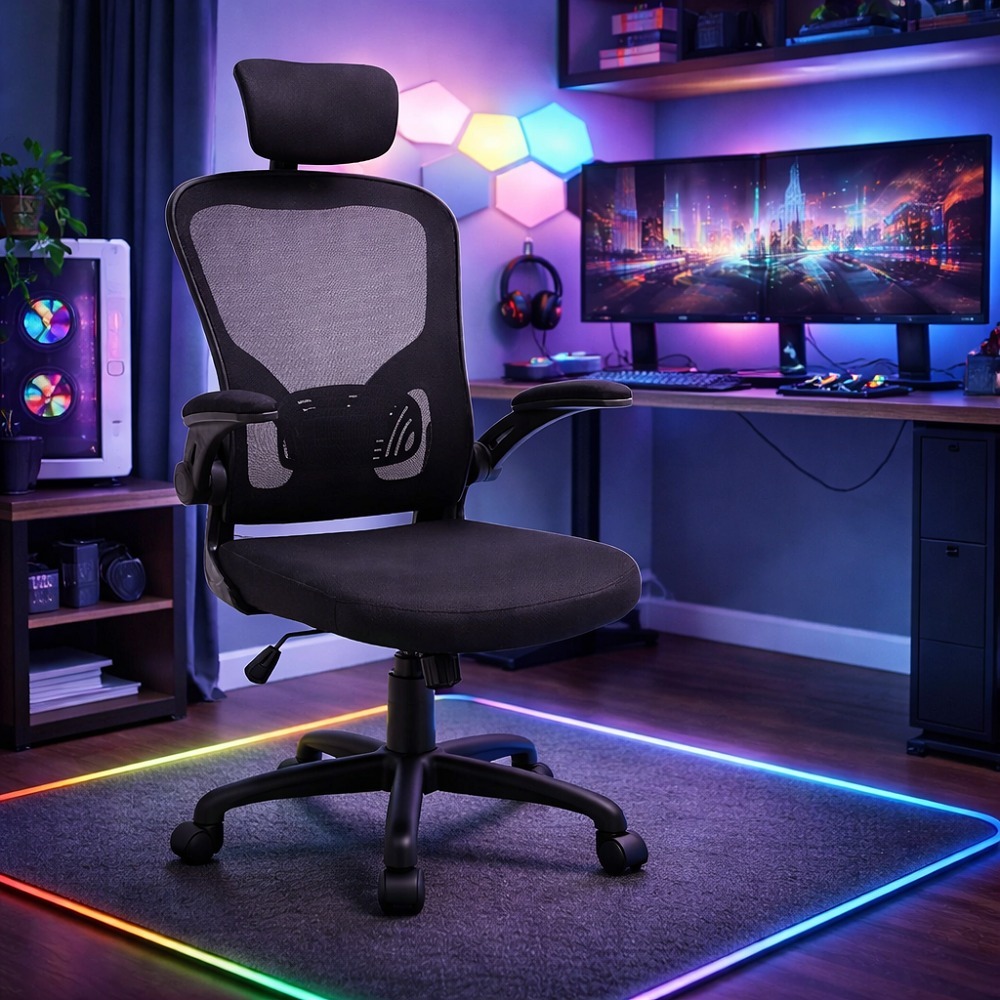 Cadeira De Escritório Ergonômica Com Apoio De Cabeça E Lombar Cadeira Presidente Mesh Respirável Reforçada Até 150kg