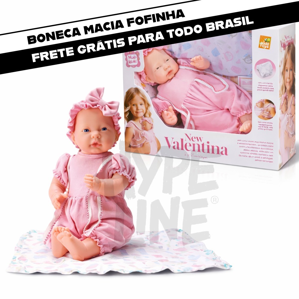 Boneca Mamãe e Bebê Valentina Baby Com Acessório Rosa Menina Brinquedo Infantil Faz de Conta