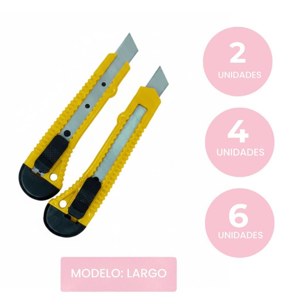 Kit Estilete Retrátil Profissional com Trava de Segurança Artesanato Nº18