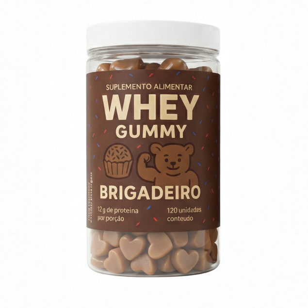 Whey Gummy Big Gummies Doce De Leite 12g proteína dose 120un Zero Açúcar Alta Perfomance Muscular