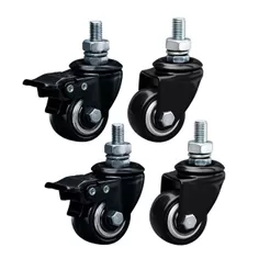 Kit 4 Rodinhas Para Móveis Rodízio 40mm Espiga Anti-risco Giratória 200kg Reforçada