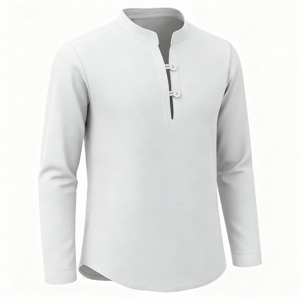 Bata Masculina Branca Bata Masculina Manga Longa Gola Padre Plus Size