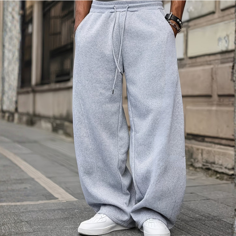 Calça Moletom Wedy Larga Oversized Estilosa Moda Jovem Flanelado Sem Barra