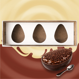 20 Caixas P/ 3 Ovos Com Visor -50g- 17x9,5x4cm- Cx0054 Branco Fundo Kraft em Oferta na Shopee