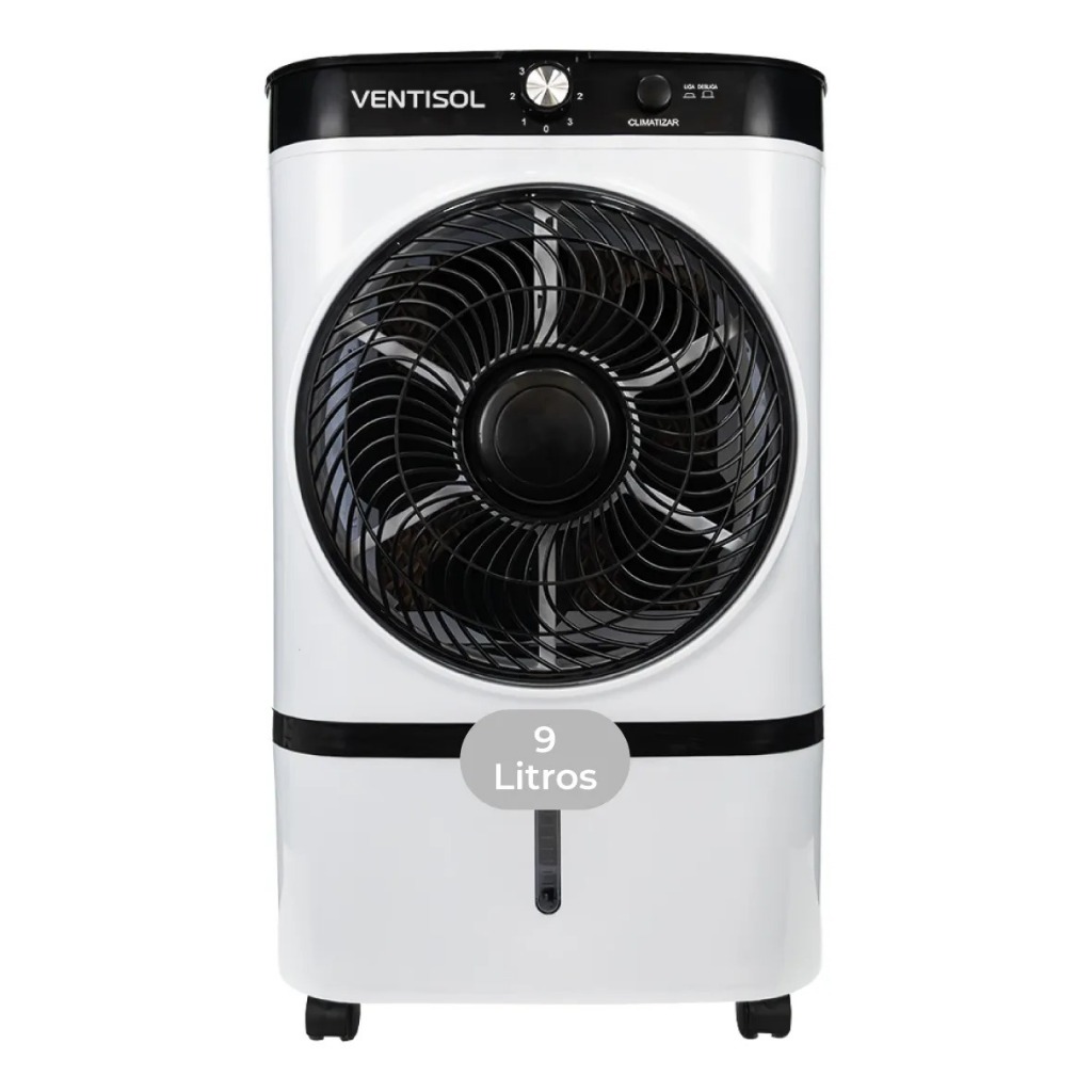 Climatizador Evaporativo Cli09 Ventisol 9 Litros Gelo Filtro Colmeia Portátil Silencioso 65w