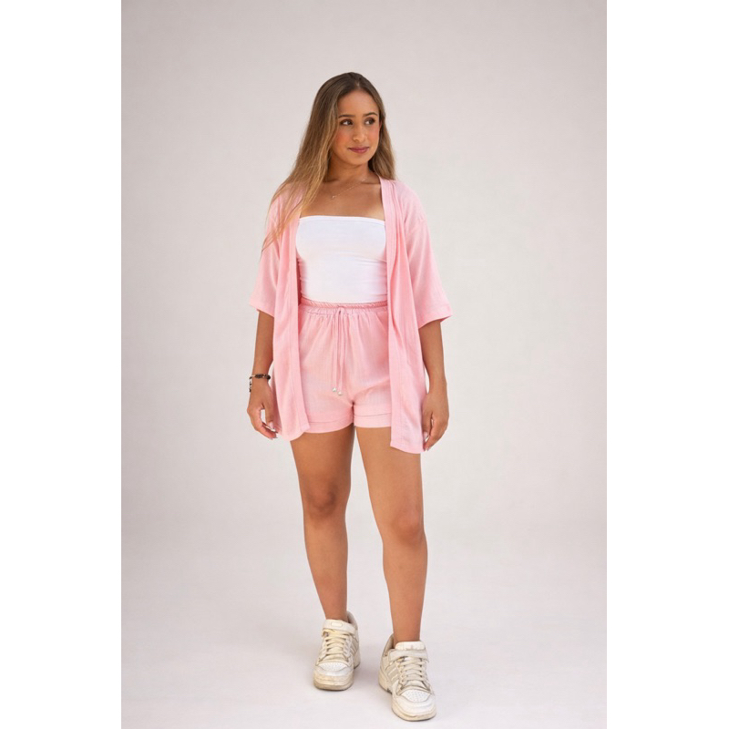 Conjunto Kimono e shorts Juvenil Moda Adolescente