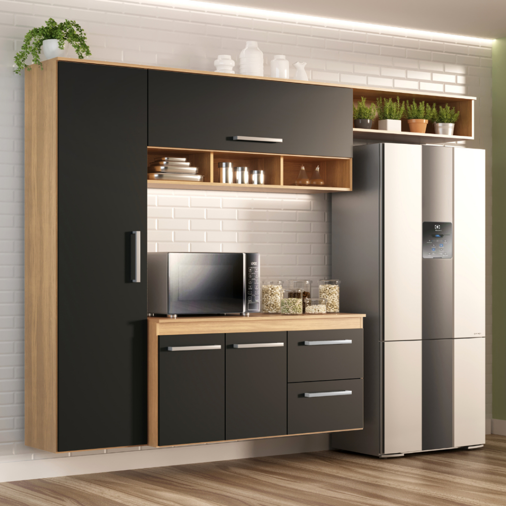 Armário Cozinha Compacta Lua 4 Portas 2 Gavetas em Oferta na Shopee