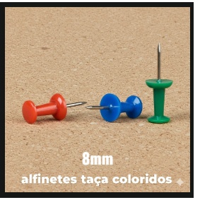 100 Alfinetes Tipo Taça Coloridos Mapas - P/ Quadro Cortiça em Oferta na Shopee