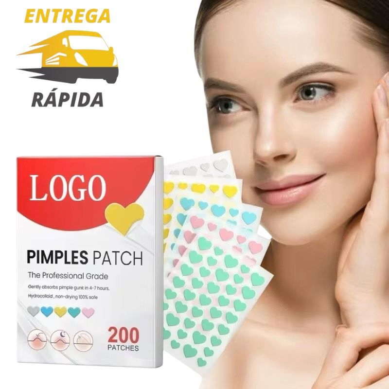 Kit 200 Adesivos Seca Espinha Anti Acne para o Rosto Hidrocoloide Secativo