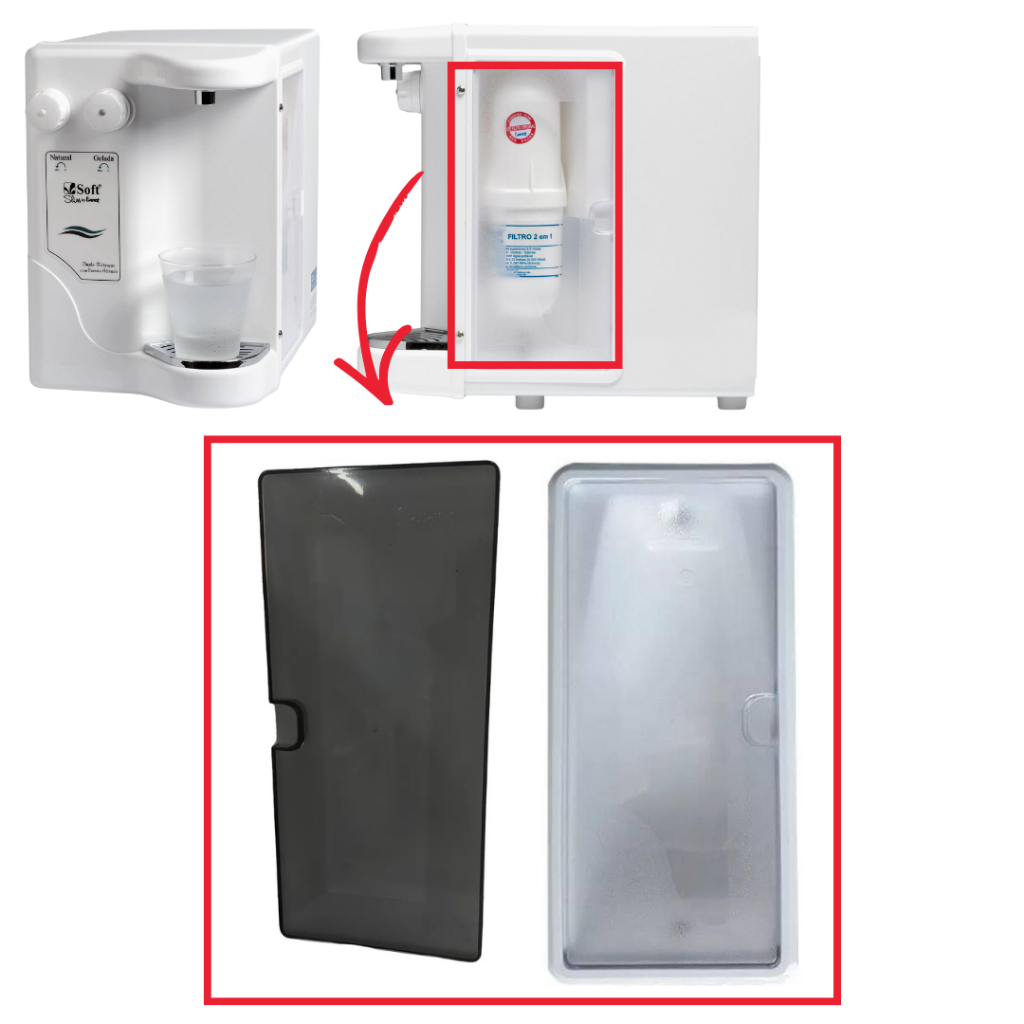 Tampa Lateral Do Compartimento do Filtro Purificador de agua soft Antigo em Oferta na Shopee