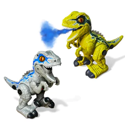 Dinossauro Tiranossauro com Fumaça Luz e Som T-Rex Anda Solta Vapor Brinquedo Infantil