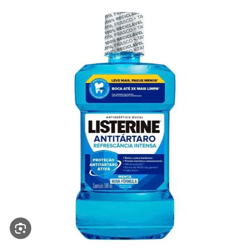 Enxaguante Bucal Listerine Antitártaro 500ml refrescante anti-séptico cuidados Pessoais higiene bucal Saude Cuidado