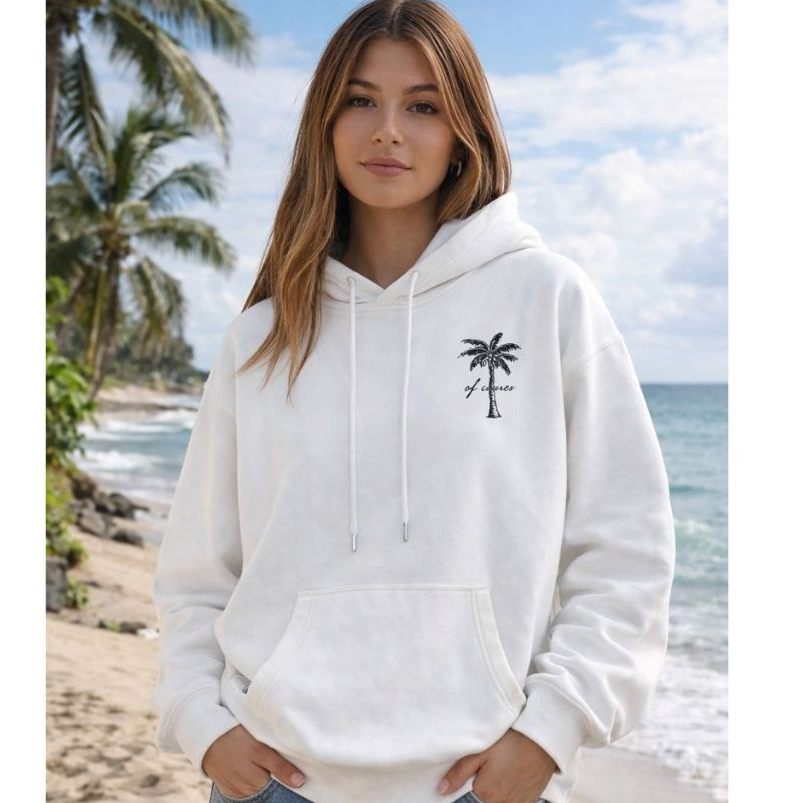 Moletom Feminino Praiano Flanelado Blusa De Frio Canguru Estampado Algodão Unissex Blusão