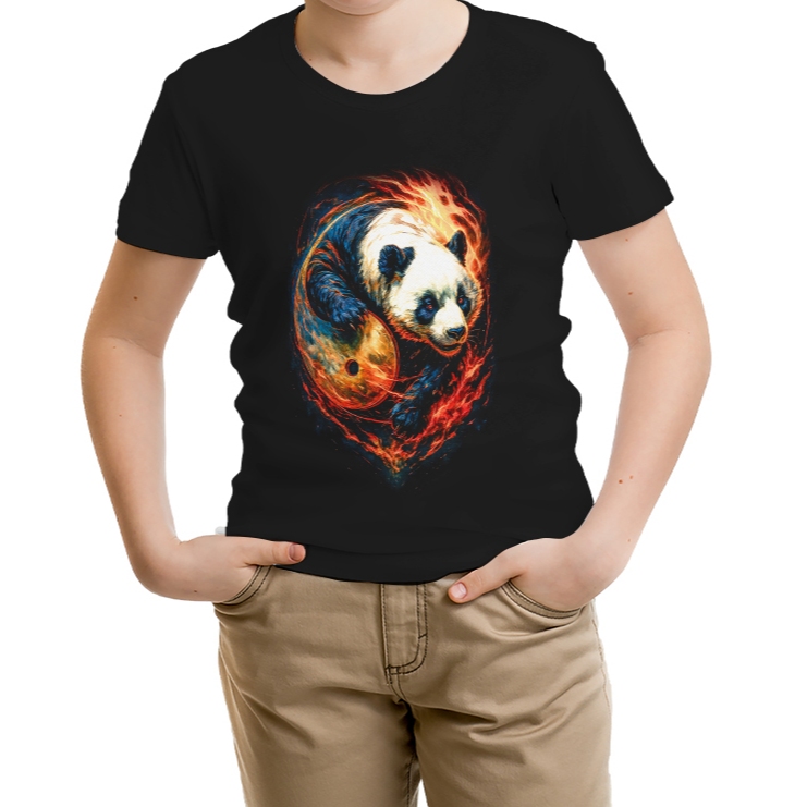 Camiseta Blusa Infantil Estampada Manga Curta O Grande Urso Algodão Criança Desenho Panda Premium
